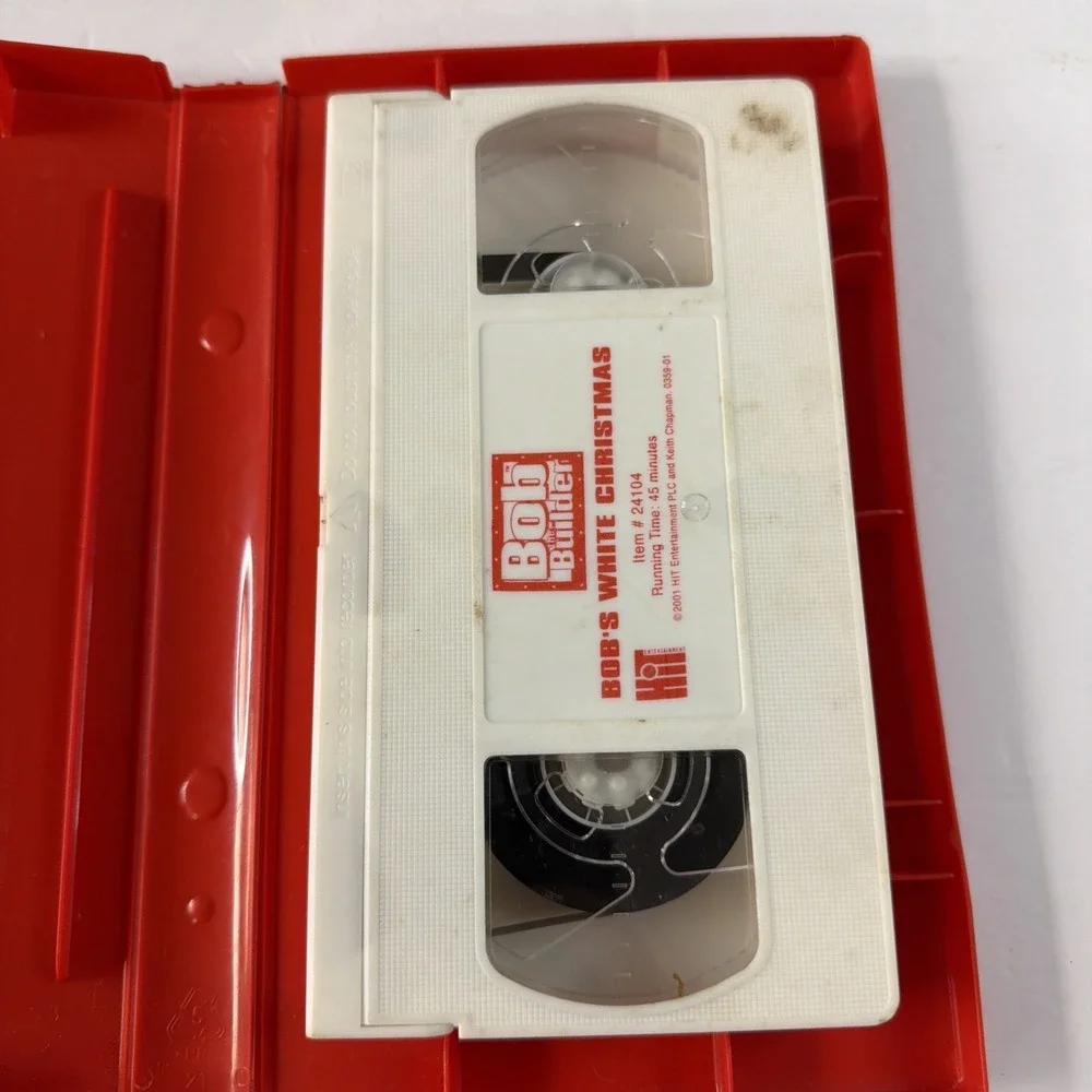 Bob the Builder  Bob's White Christmas VHS Movie VTG 2001 Animated Red Clamshell